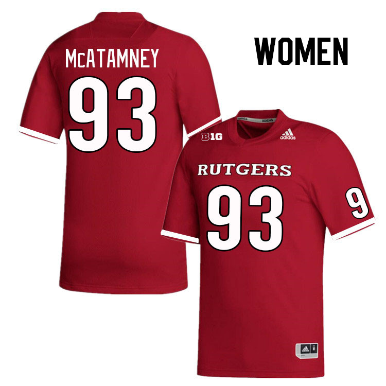 Women #93 Jude McAtamney Rutgers Scarlet Knights College Football Jerseys Stitched Sale-Scarlet